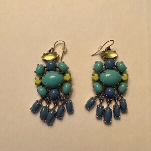 Stella and Dot blue and green statement earrings